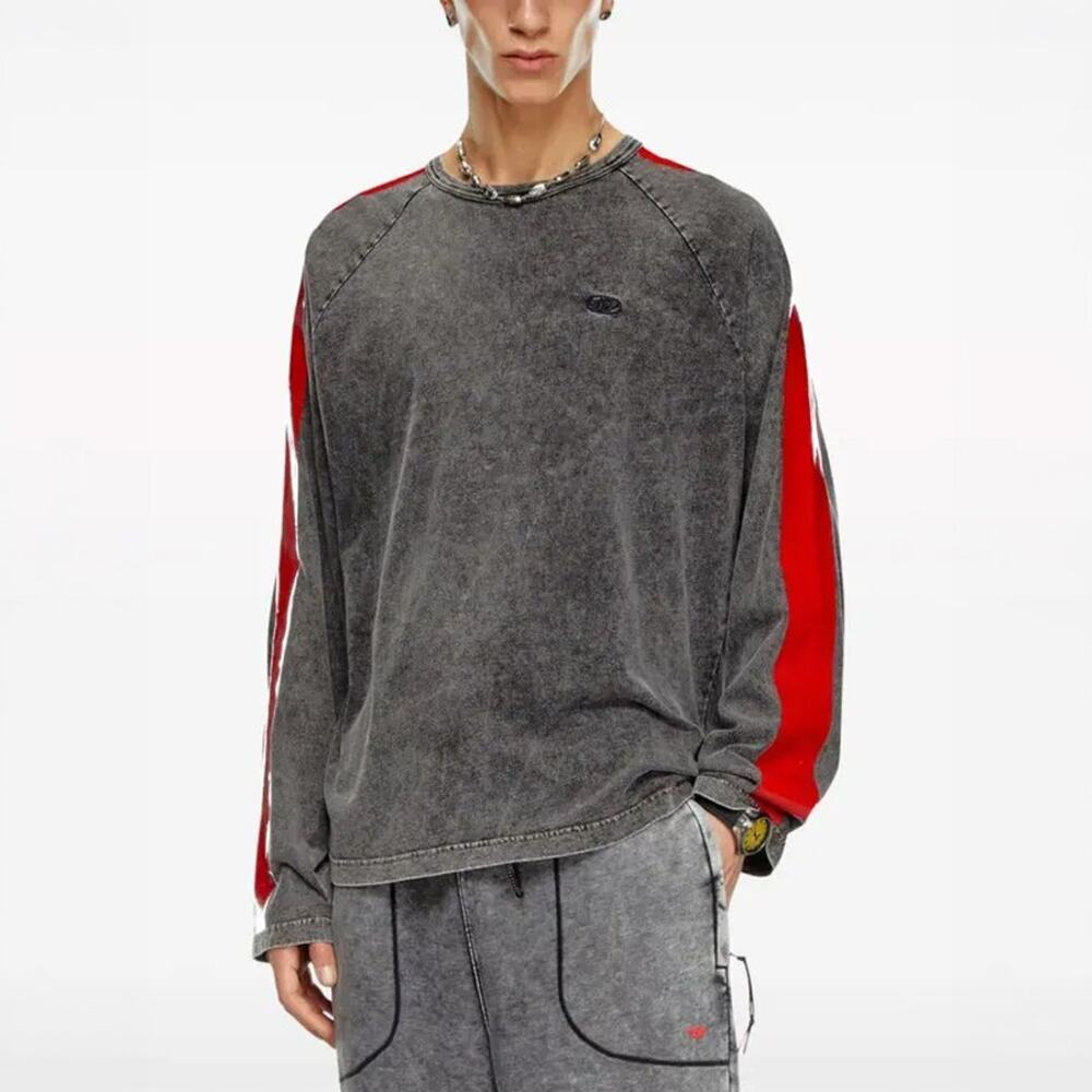 DIESEL T-Redroxt Washed Cotton Long Sleeve Tee Size S